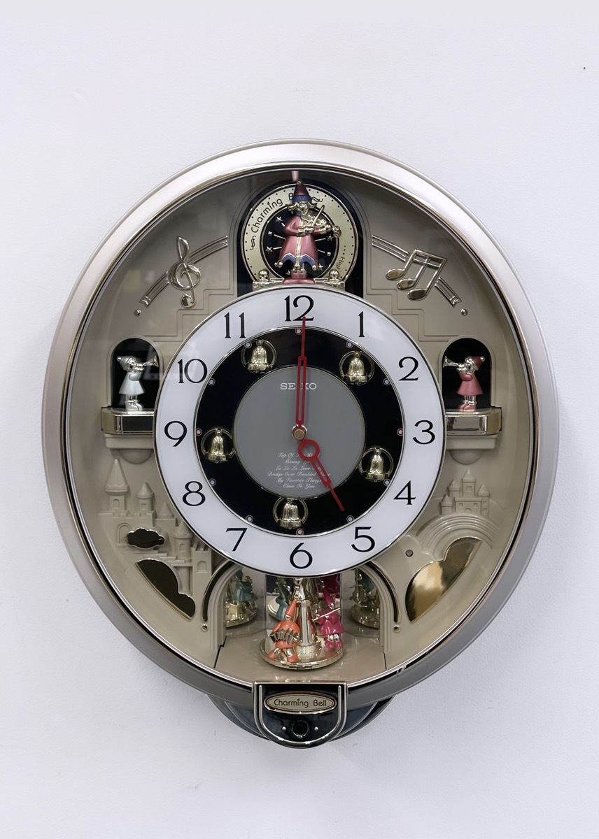 100円～◎SEIKO セイコー からくり時計 掛け時計 リズム時計 RE538S　ウェーブシンフォニーChaming Bell チャーミングゲル カラクリ時計_画像1