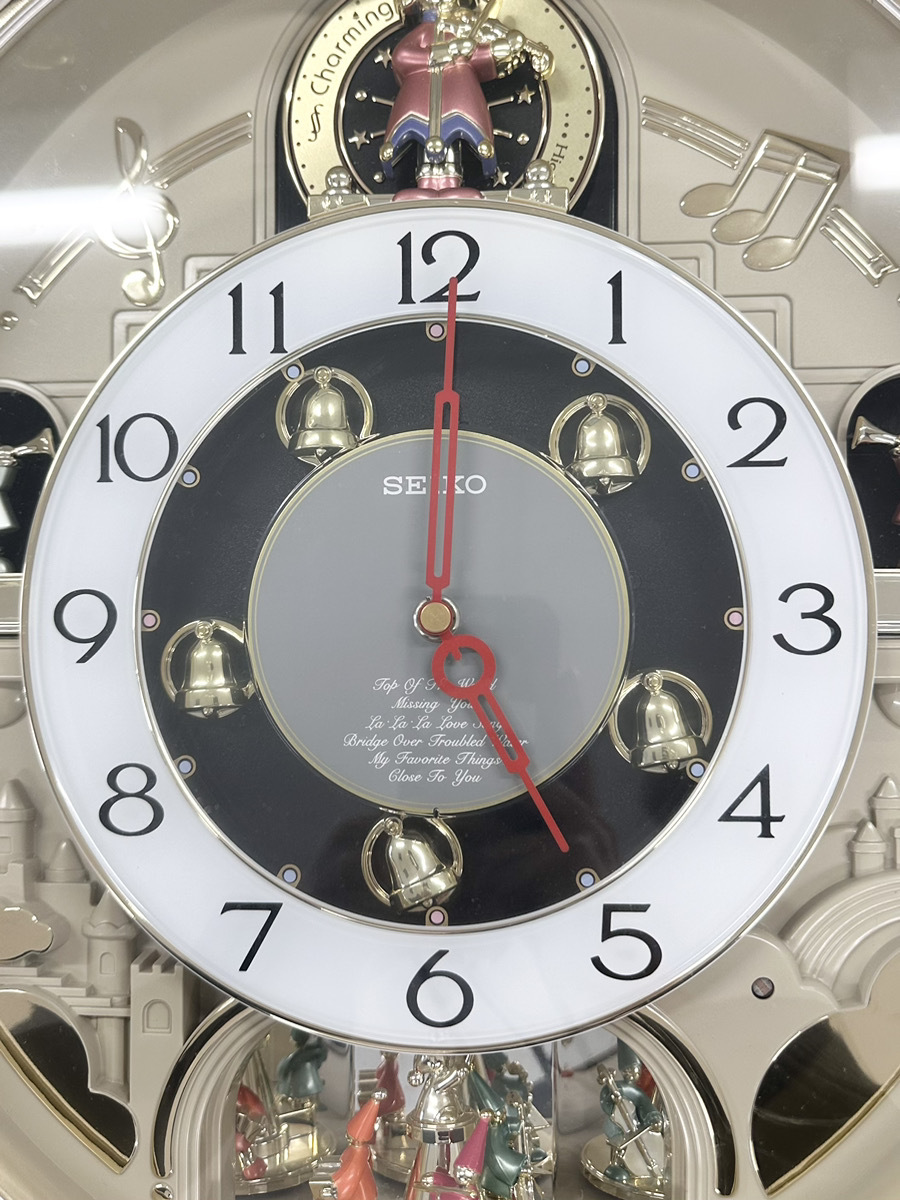 100円～◎SEIKO セイコー からくり時計 掛け時計 リズム時計 RE538S　ウェーブシンフォニーChaming Bell チャーミングゲル カラクリ時計_画像7