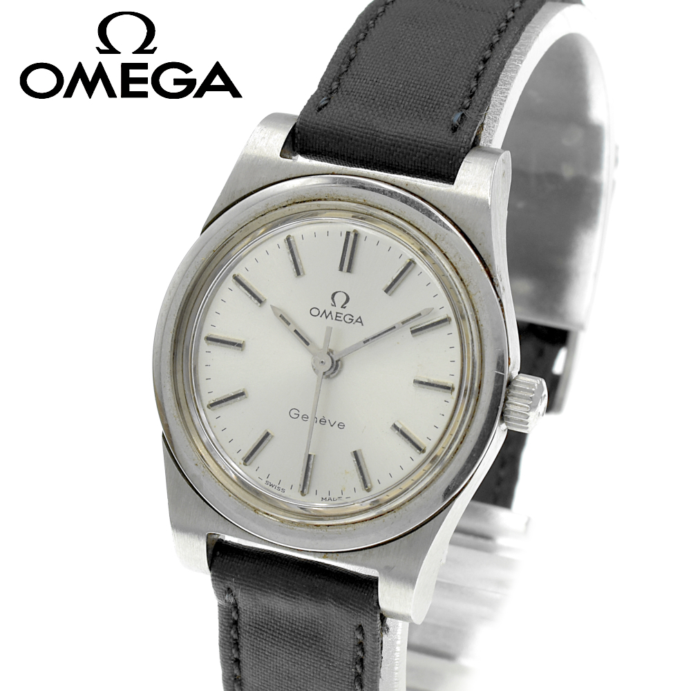 OMEGA オメガ ジュネーブ 535.0031 スクエア 手巻き レディース腕時計 シルバー【A02412】