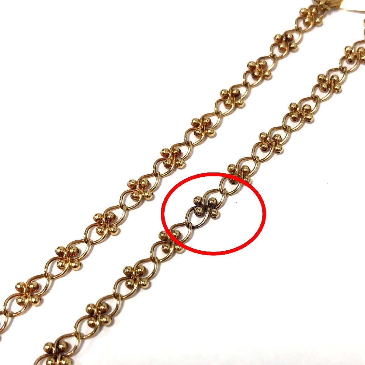 K18 ネックレス 全長約45㎝ 幅 約4.00mm 総重量 約8.2ｇ イエローゴールド YG シンプル 中古 ＋_画像6