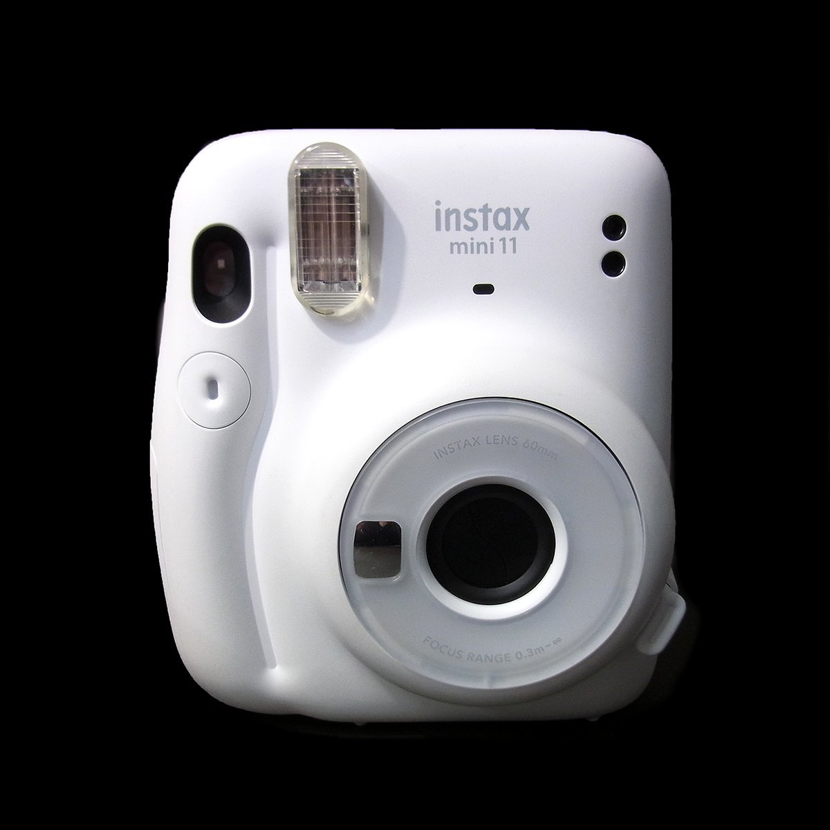 外観美品 富士フイルム instax mini 11 チェキ インスタントカメラ アイスホワイト 60mm 0.3m~∞ 通電確認済 長期保管品 FUJIFILM 〓_画像3
