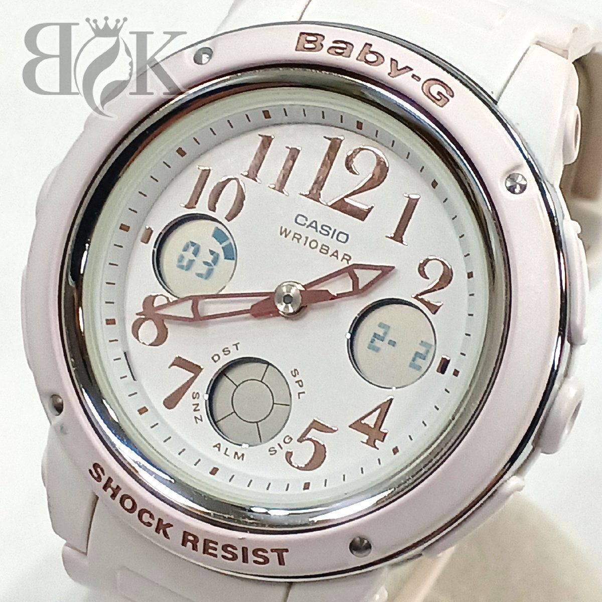カシオ Baby-G 5257 BGA-150EF 腕時計 ホワイト クォーツ 動作品 レディース CASIO 中古 ★_画像1