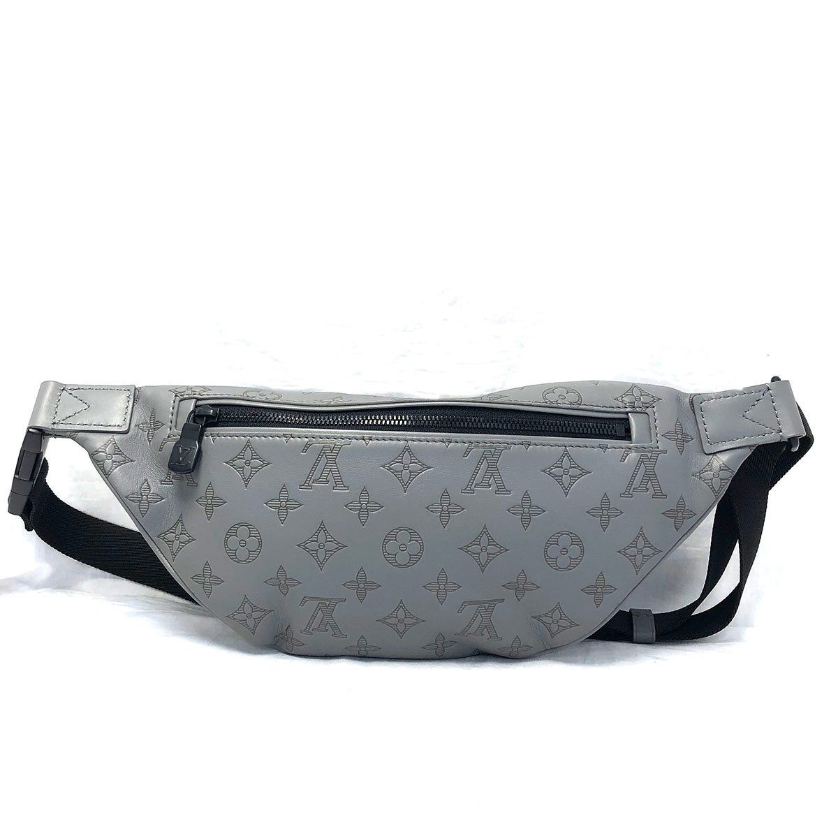 美品 ルイヴィトン M46108 ディスカバリーバムバッグPM モノグラムシャドウ グレー LOUIS VUITTON ＋の画像2