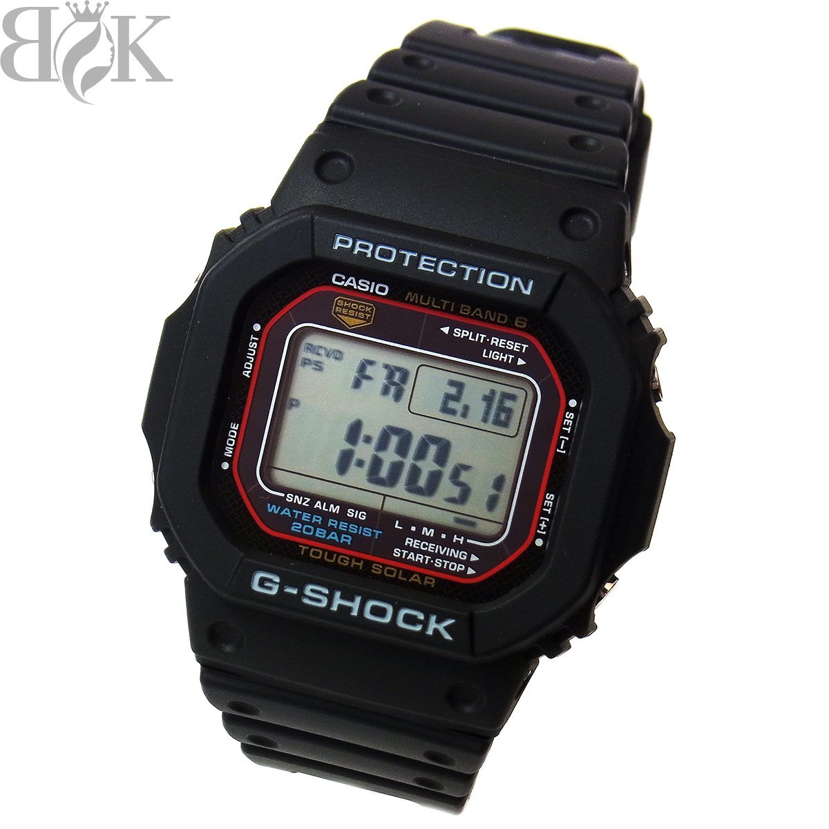未使用品 カシオ G-SHOCK 5600シリーズ GW-M5610U-1JF メンズ 腕時計 デジタル ソーラー 黒 赤 ブラック レッド 動作品 CASIO 〓