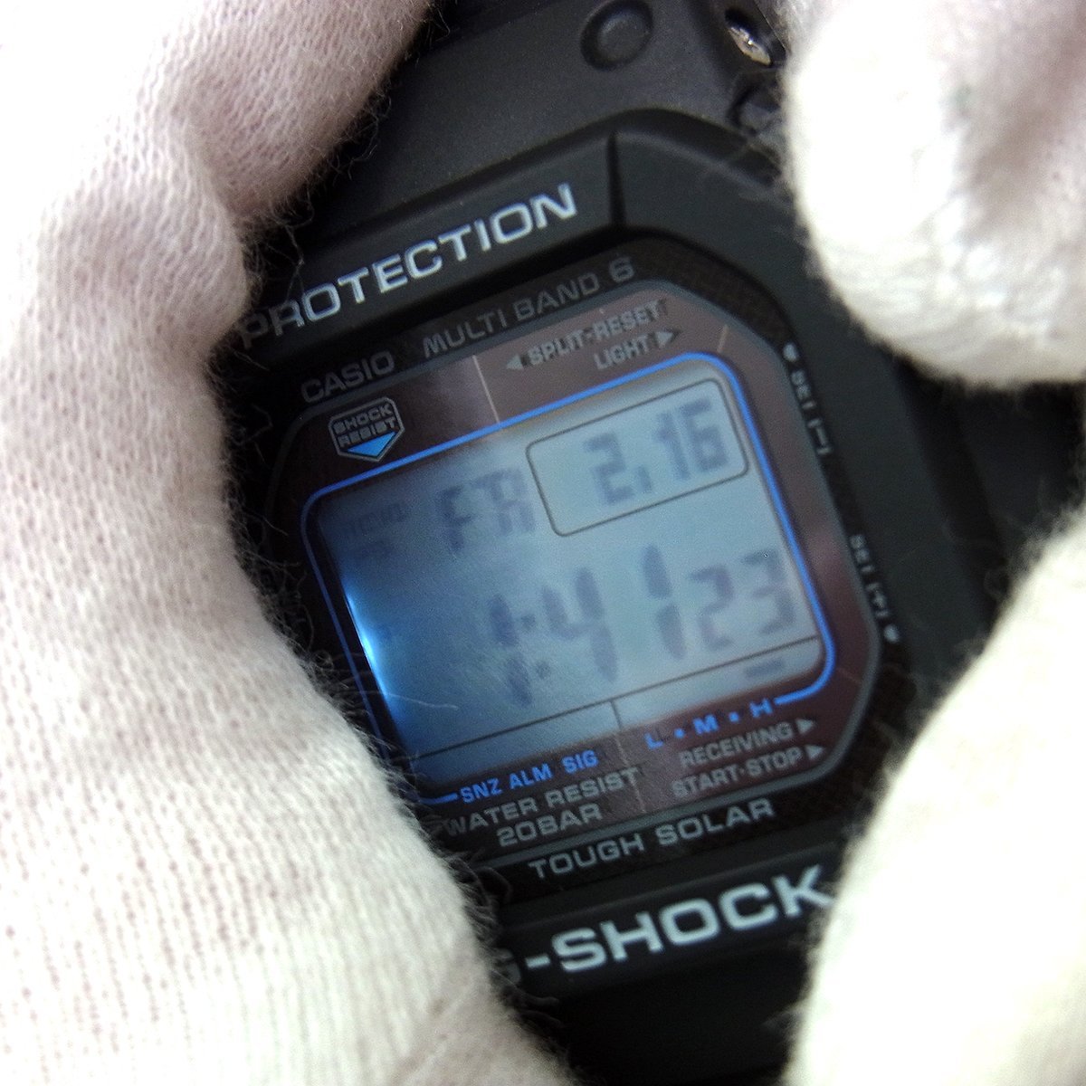 未使用品 カシオ G-SHOCK 5600シリーズ GW-M5610U-1CJF メンズ 腕時計 デジタル ソーラー 黒 青 ブラック ブルー 動作品 CASIO 〓_画像9