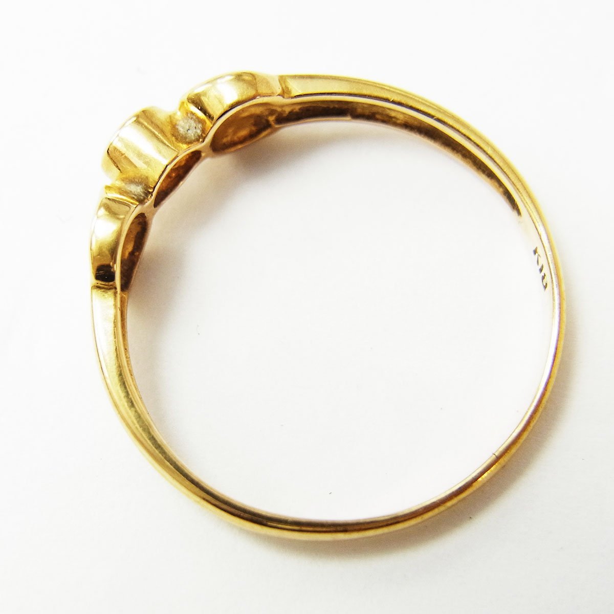 K18 デザインリング ダイヤMD0.04ct 約12.5号 縦幅:約5.4mm 約2.2g ゴールド 指輪 ■_画像8