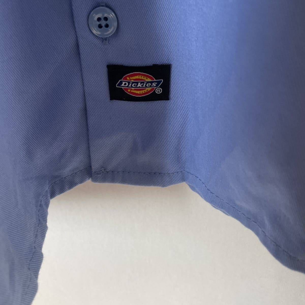 ディッキーズ　半袖ワークシャツ　古着　XLサイズ　ブルー　リフレクター　WORKWEAR_画像4