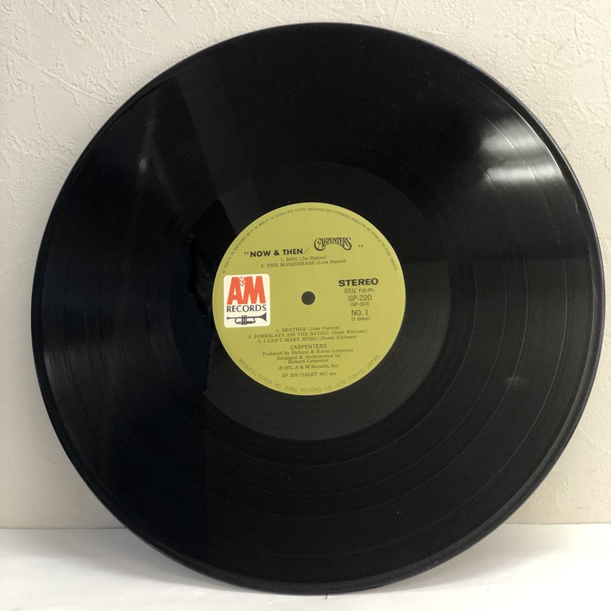 [中古] LPレコード「CARPENTERS：NOW & THEN」 33 1/3rpm カーペンターズ 洋楽 音楽 レトロの画像3