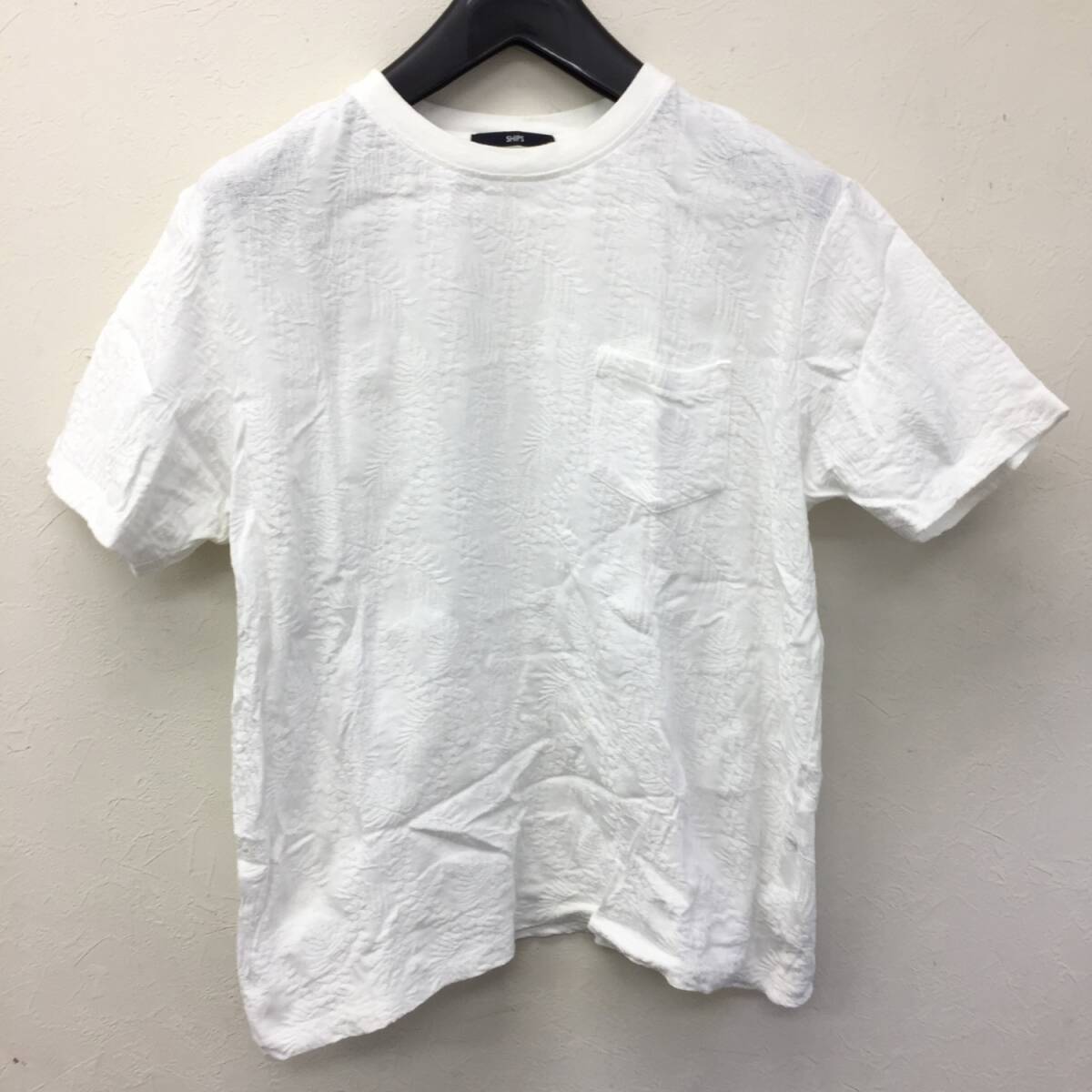 [洋服] トップス「SHIPS」シップス Lサイズ 白：ホワイト系 汚れあり シンプル Tシャツ 性別不明_画像1