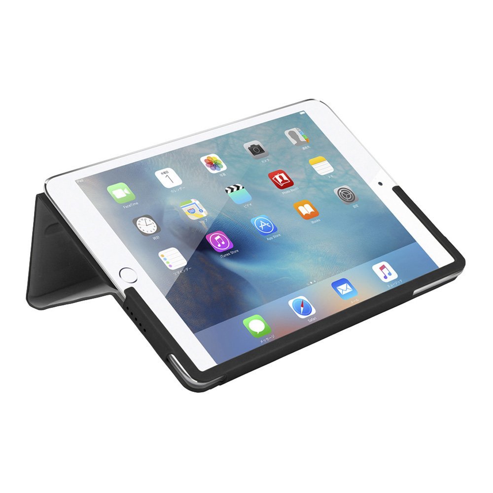 ◆送料無料◆9.7inch iPad Pro★レザーケース★オートスリープ対応★スタンド機能 6タイプでたてられる★マルチアングル 黒　BSIPD16CLMBK