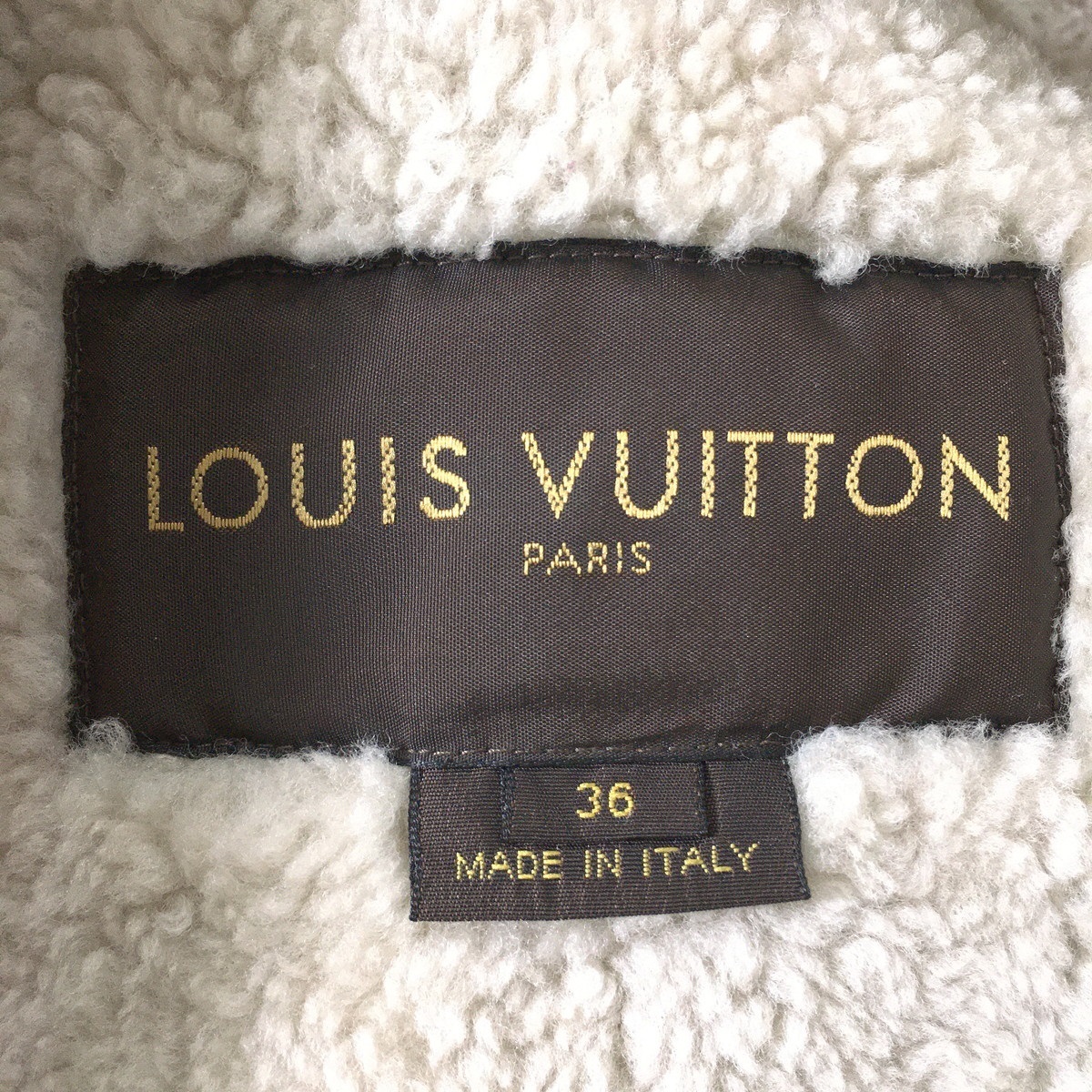 Louis Vuitton ルイヴィトン ラムスキン ムートンコート レザージャケット アイボリー マークジェイコブス期 レディース 36_画像3