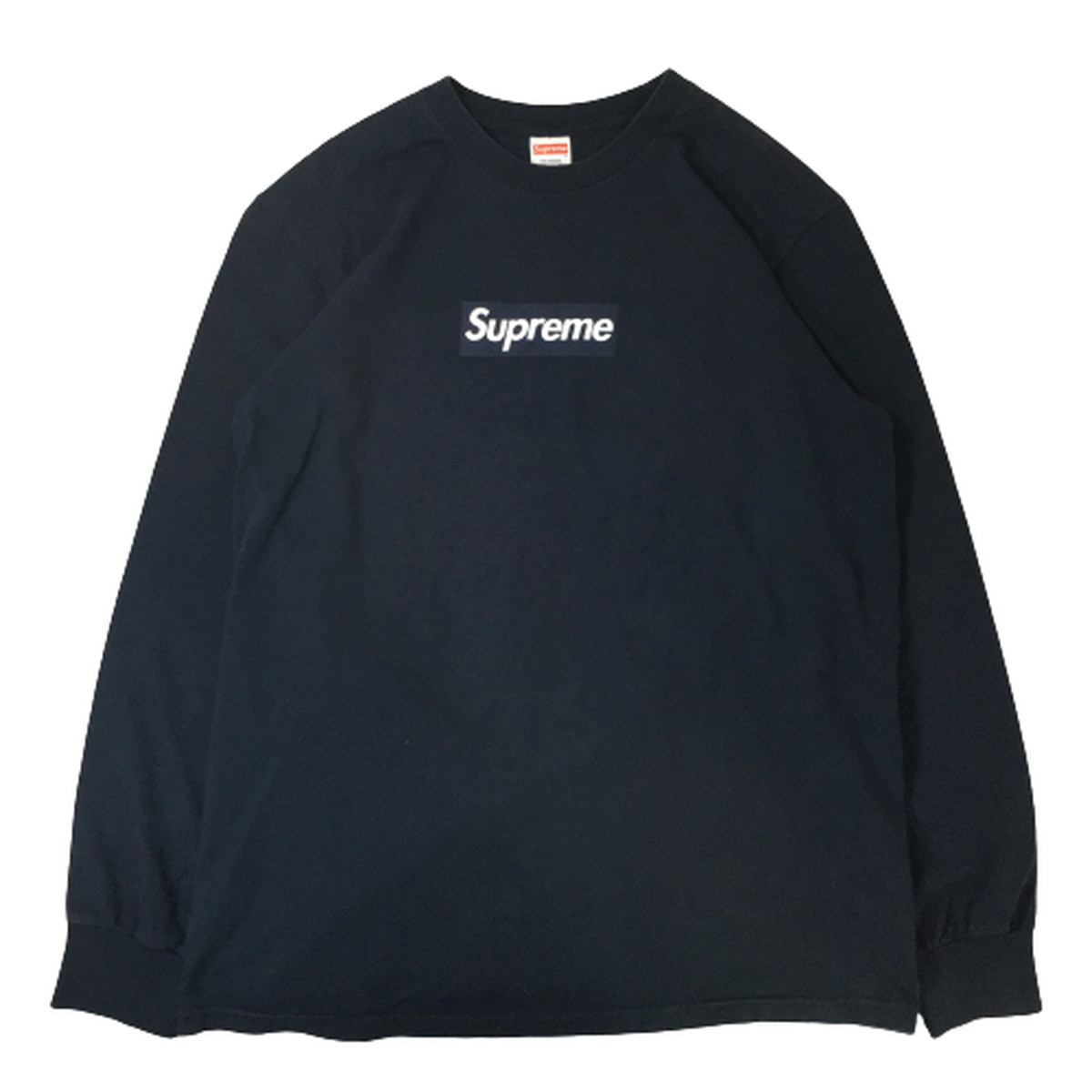 代引き手数料無料 シュプリーム Supreme Box M 長袖 紺 NAVY ネイビー