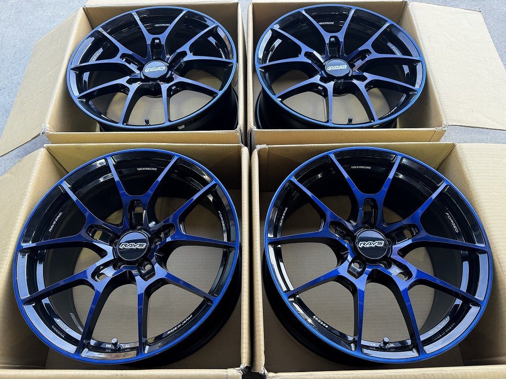 ガリ傷無し 4本 ★レイズ RAYS VOLK RACING G025 DB/C 18インチ 8.5J +44 5H-100 軽量 鍛造 ★ GR86 BRZ ブレンボ対応 プリウス カローラ_画像1