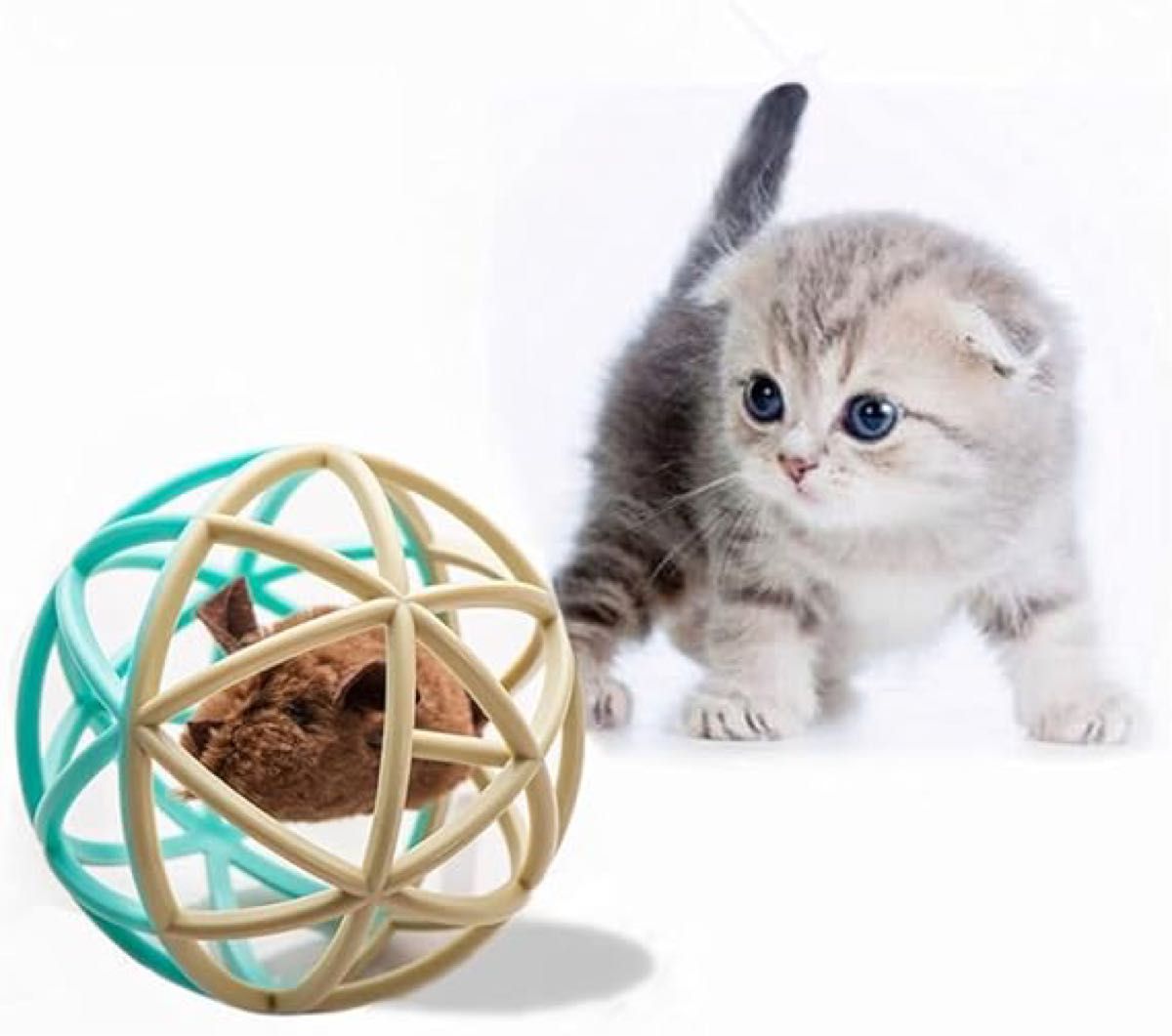 Dougez 猫　おもちゃ　ボール　ネズミ　運動不足　ストレス解消　猫用　噛む ペット 玩具