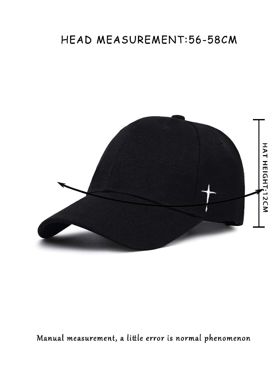 レディース アクセサリー 帽子 1個 ユニセックス 刺繍 十字 デザイン 調整可能 野球帽 付き マジックテープ アウトドアレジャ_画像2