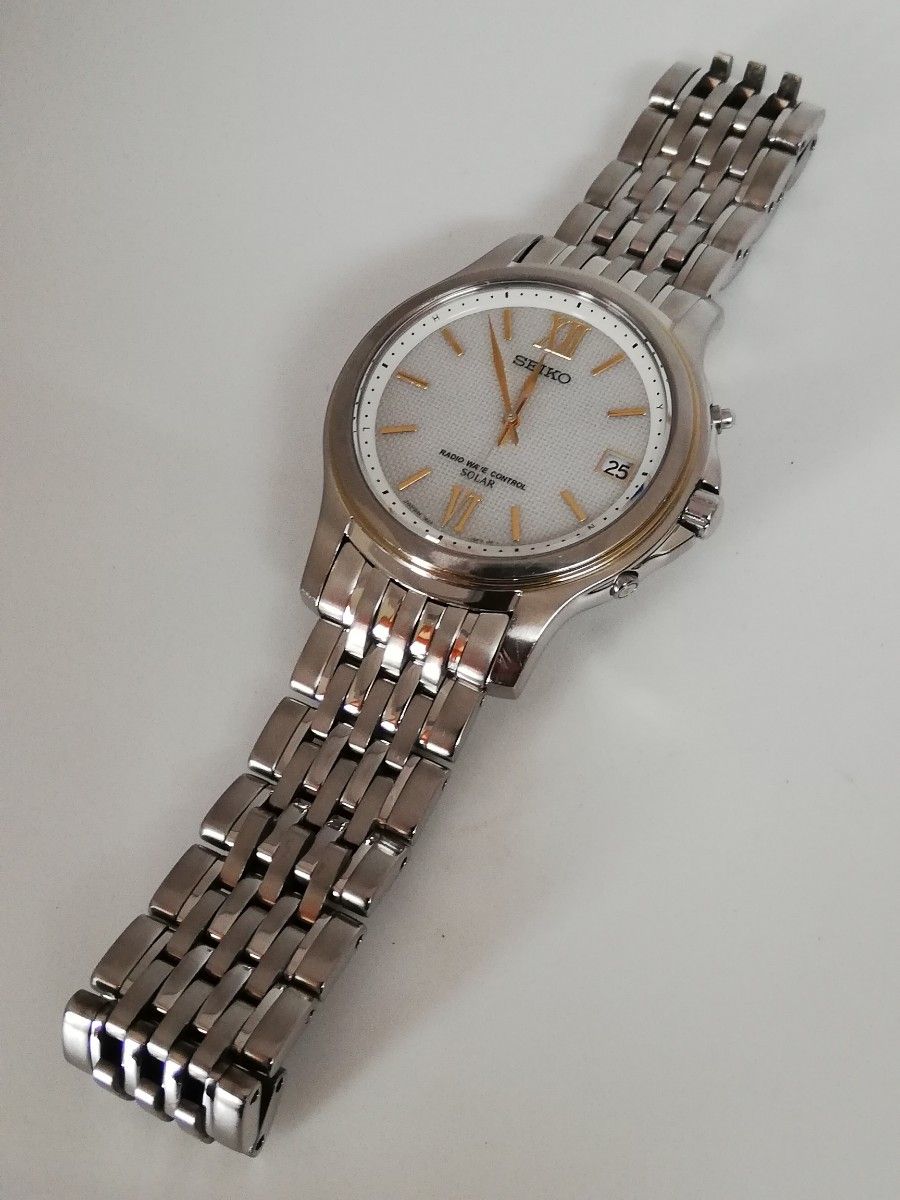 電波ソーラー 美品】SEIKO セイコー ドルチェ チタン 7B22-0AR0 電波ソーラー 美品】SEIKO セイコー ドルチェ チタン 7B22-0AR0