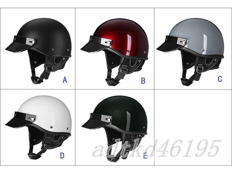 サイズ色選べる バイク レトロ ヘルメット ハーレー ヴィンテージ メンズ レディース ハーフヘルメット 軽量モデル ジェットヘルメットの画像5