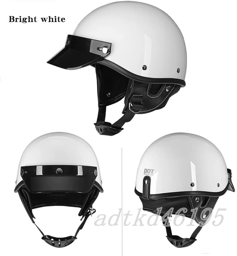 サイズ色選べる バイク レトロ ヘルメット ハーレー ヴィンテージ メンズ レディース ハーフヘルメット 軽量モデル ジェットヘルメットの画像2
