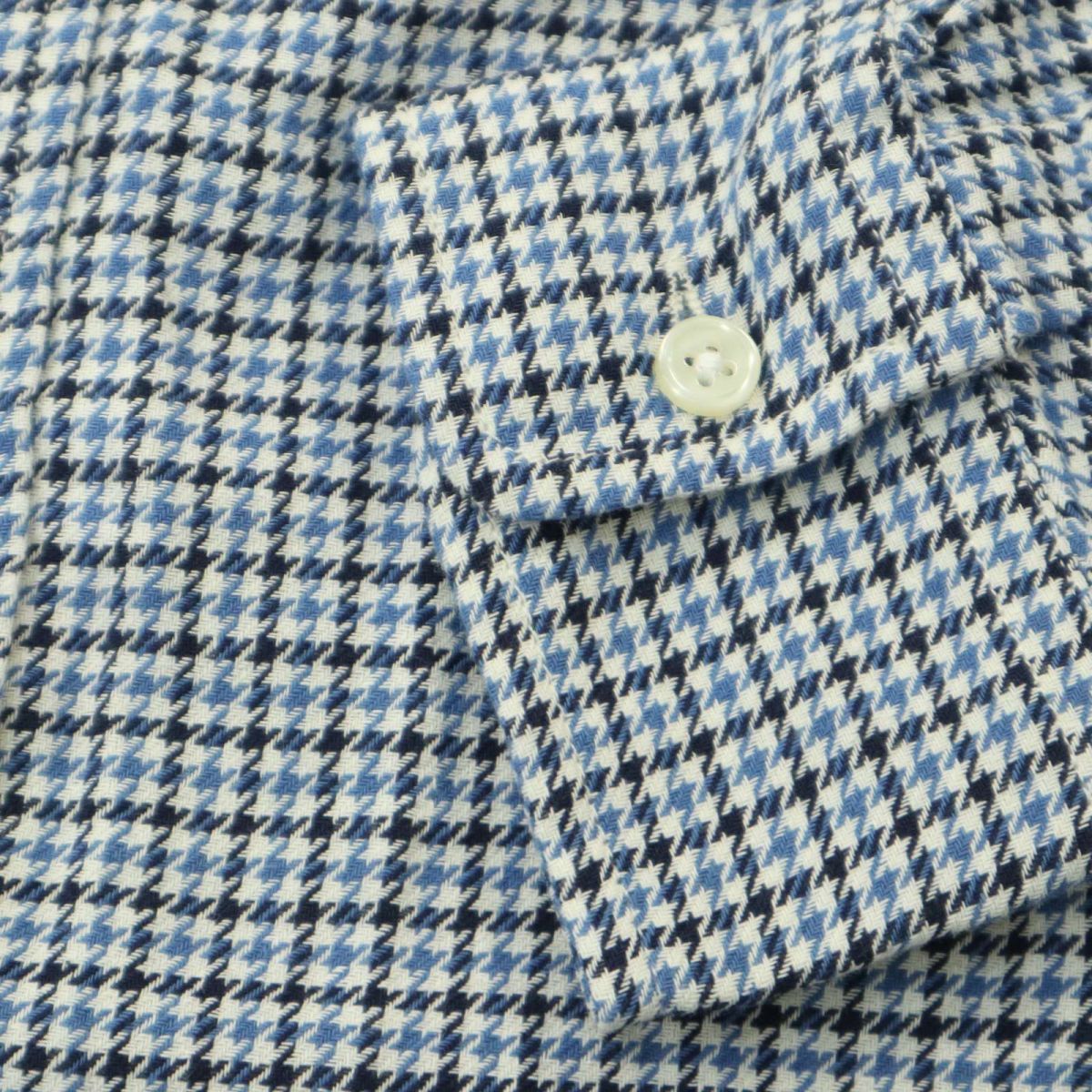 【新品 未使用】 coen コーエン 通年 ハウンドトゥース 長袖 レギュラーカラー シャツ Sz.S　メンズ　A4T01078_2#C_画像3
