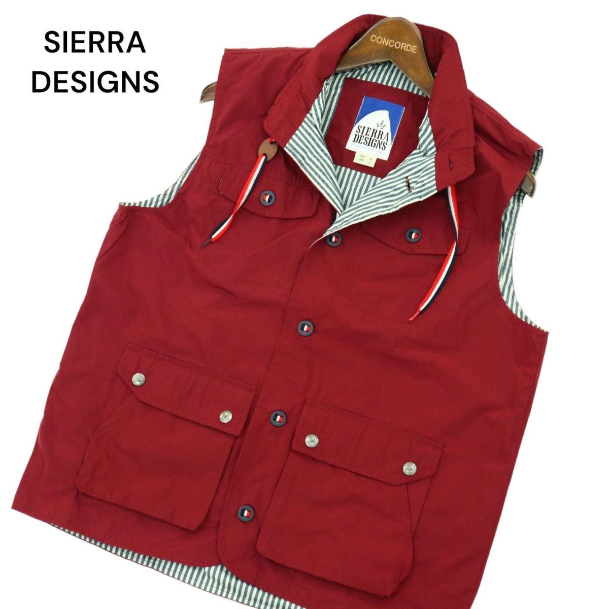 SIERRA DESIGNS シエラデザイン 通年 裏地ストライプ★ ワーク ベスト Sz.L　メンズ　A4T01194_2#O_画像1