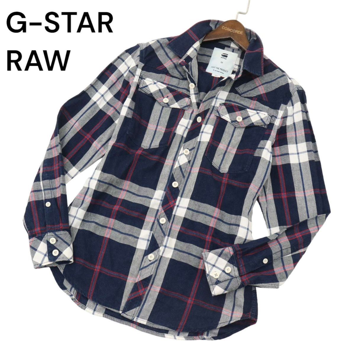 G-STAR RAW ジースター ロウ 通年 【3301-R SHIRT L/S】 長袖 ワーク チェック シャツ Sz.M　メンズ　A4T01535_2#C_画像1