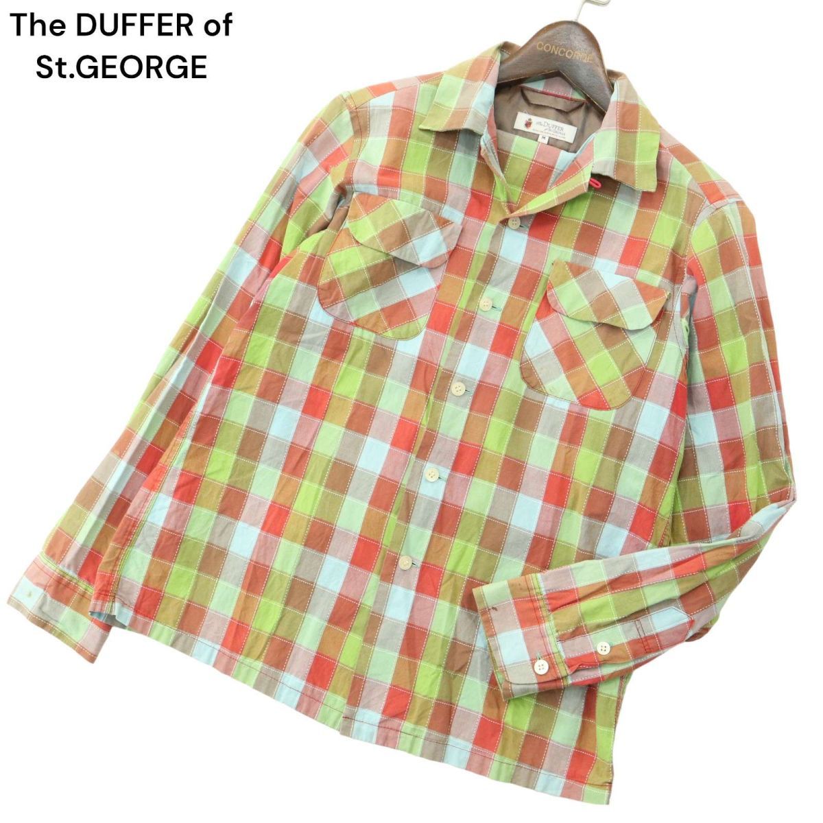 The DUFFER of St.GEORGE ダファー オブ セントジョージ 通年 長袖 ワーク チェック シャツ Sz.M　メンズ　A4T01524_2#C_画像1