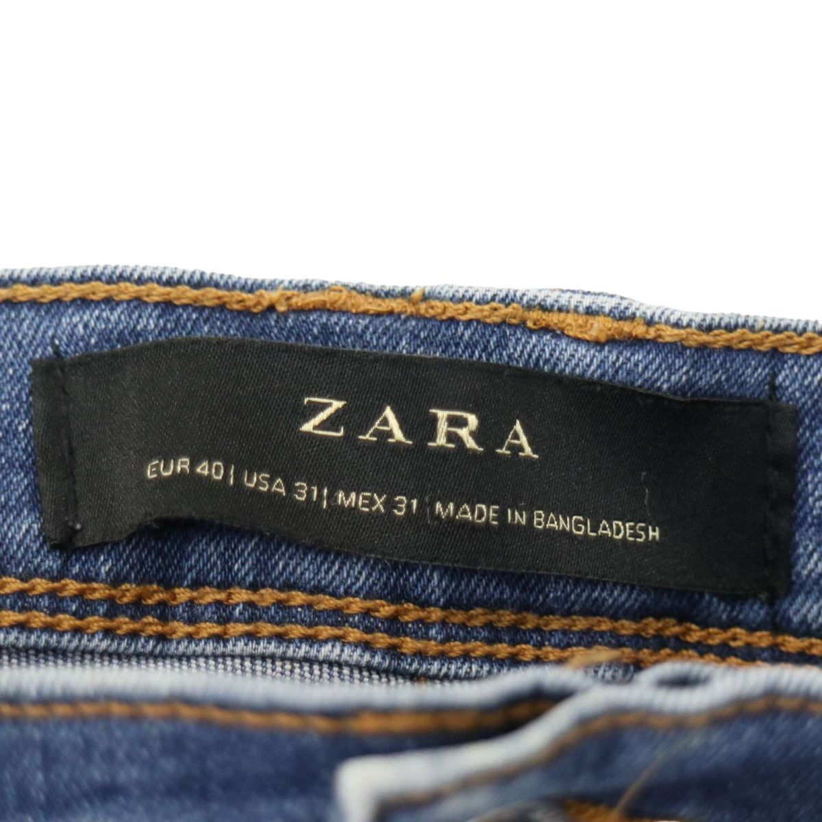 ZARA ザラ マン 通年 ダメージ加工★ ストレッチ スキニー デニム パンツ ジーンズ Sz.31　メンズ　A4B00839_2#R_画像7