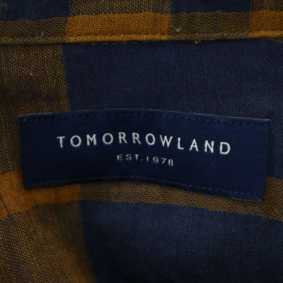 TOMORROWLAND トゥモローランド ウール混★ オープンカラー 長袖 チェック シャツ Sz.S　メンズ 日本製　A4T01475_2#B_画像5