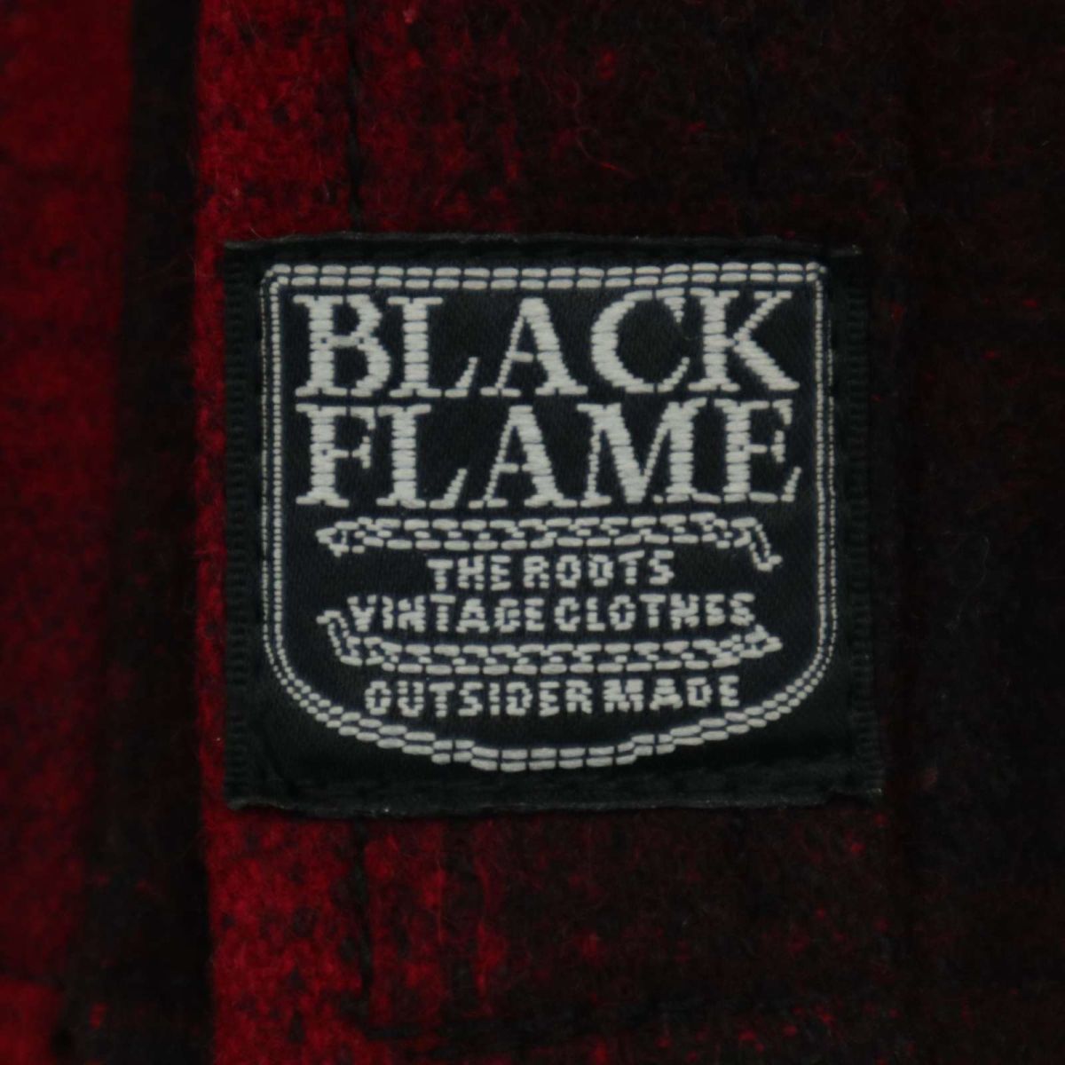 BLACK FLAME ブラックフレイム 秋冬 ロゴ刺繍★ 長袖 ワーク オンブレー チェック ネル シャツ Sz.15 1/2　メンズ　A3T14097_B#B_画像4