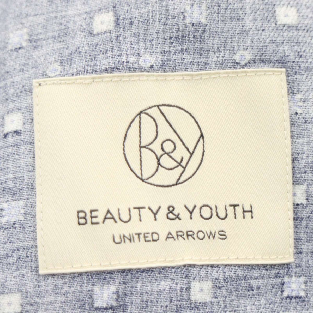 BEAUTY&YOUTH ユナイテッドアローズ 通年 背抜き 総柄★ アンコン テーラード ジャケット ブレザー Sz.L メンズ ネイビー A4T01793_2#Oの画像6