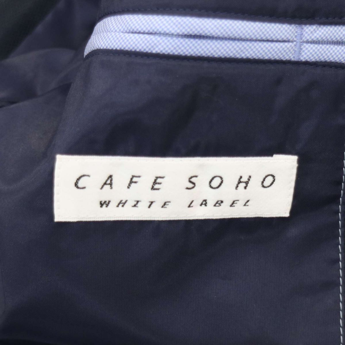  beautiful goods * CAFE SOHO Cafe so- horn spring summer unlined in the back stretch Anne navy blue tailored jacket Sz.Y4 men's navy bijikajiA4T01959_2#M