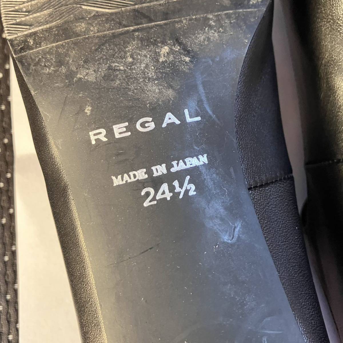 美品 REGAL/リーガル ストラップ レザー パンプス ブラック 黒 24.5cm ビジネス フォーマル レディース _画像8
