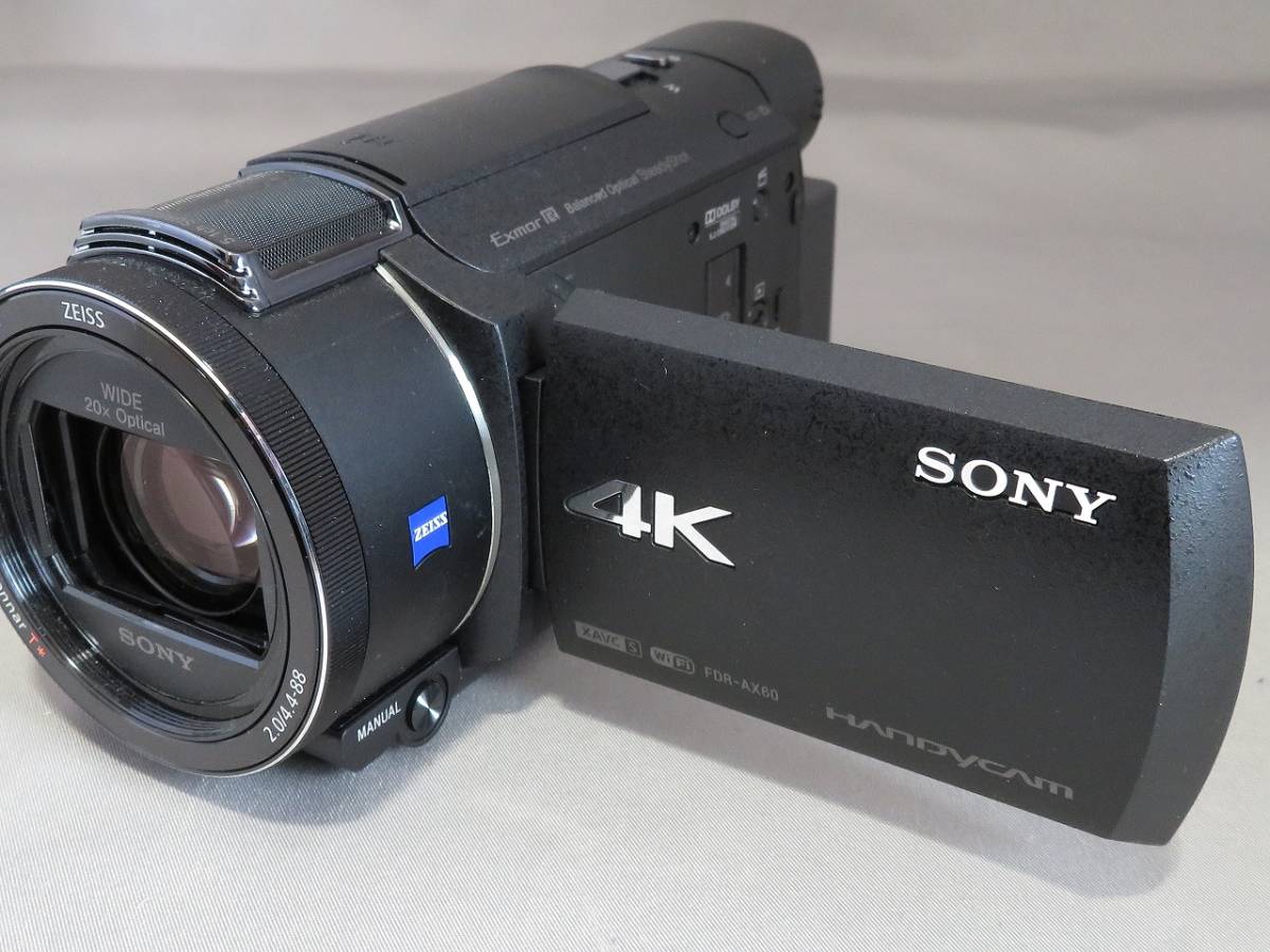 美品　SONY ソニー HANDYCAM 4Kデジタルビデオカメラ FDR-AX60　バッテリー2個　動作品_画像5