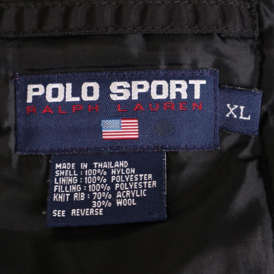 90s POLO SPORT MA-1 フライトジャケット ラルフローレン 黒_画像6