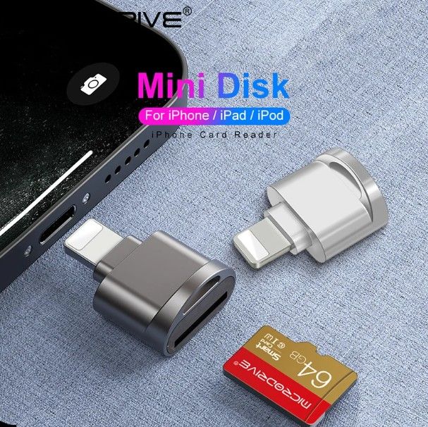 iPhone ライトニング microSD カードリーダー  シルバー iPhone用USBメモリー
