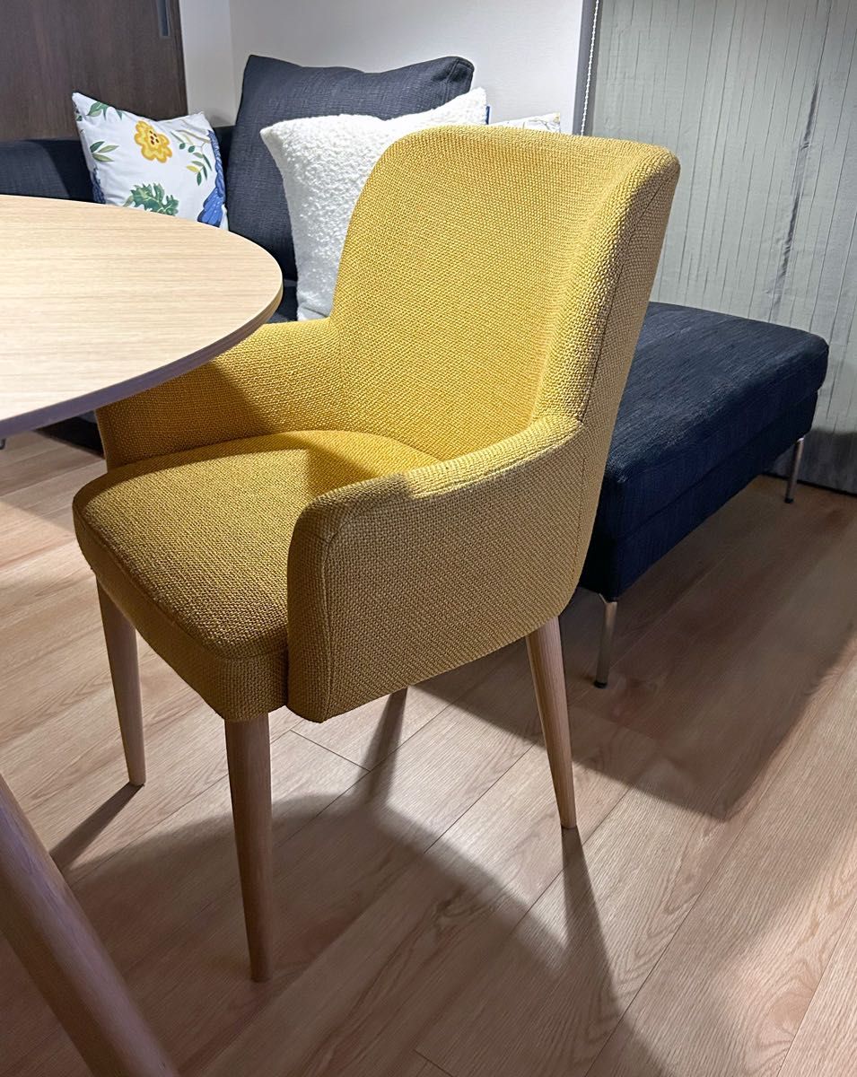 美品 IDEE LIEVRE ARM CHAIR Mustard Natural Legs イデー 直接 美品 IDEE LIEVRE ARM CHAIR Mustard Natural Legs イデー 直接