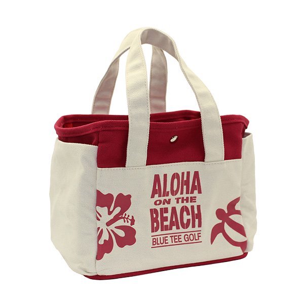 ■3③送料無料【レッド】ブルーティーゴルフ ALOHA ON THE BEACHラウンドトートバッグ【TT-004】 BLUE TEE GOLF_画像2