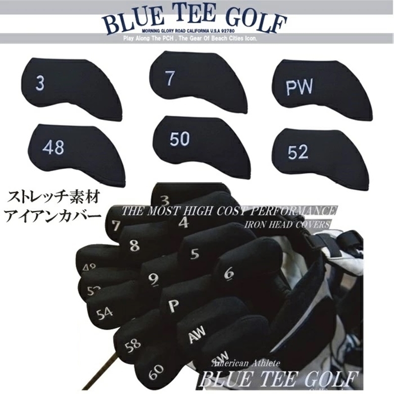 ■【＃６番】ブルーティーゴルフ ストレッチ素材 アイアン用ヘッドカバー単品販売 【BLUE TEE GOLF】 の画像2