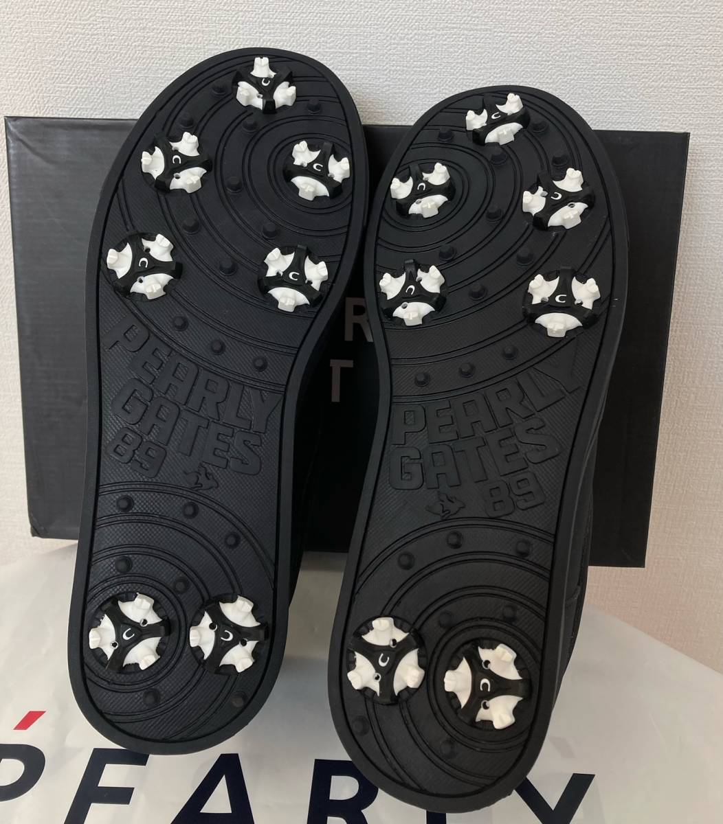 新品 パーリーゲイツ 定番ローカット ゴルフシューズ 26.5cm 紺 レンチ&収納袋付 PEARLY GATES 正規品