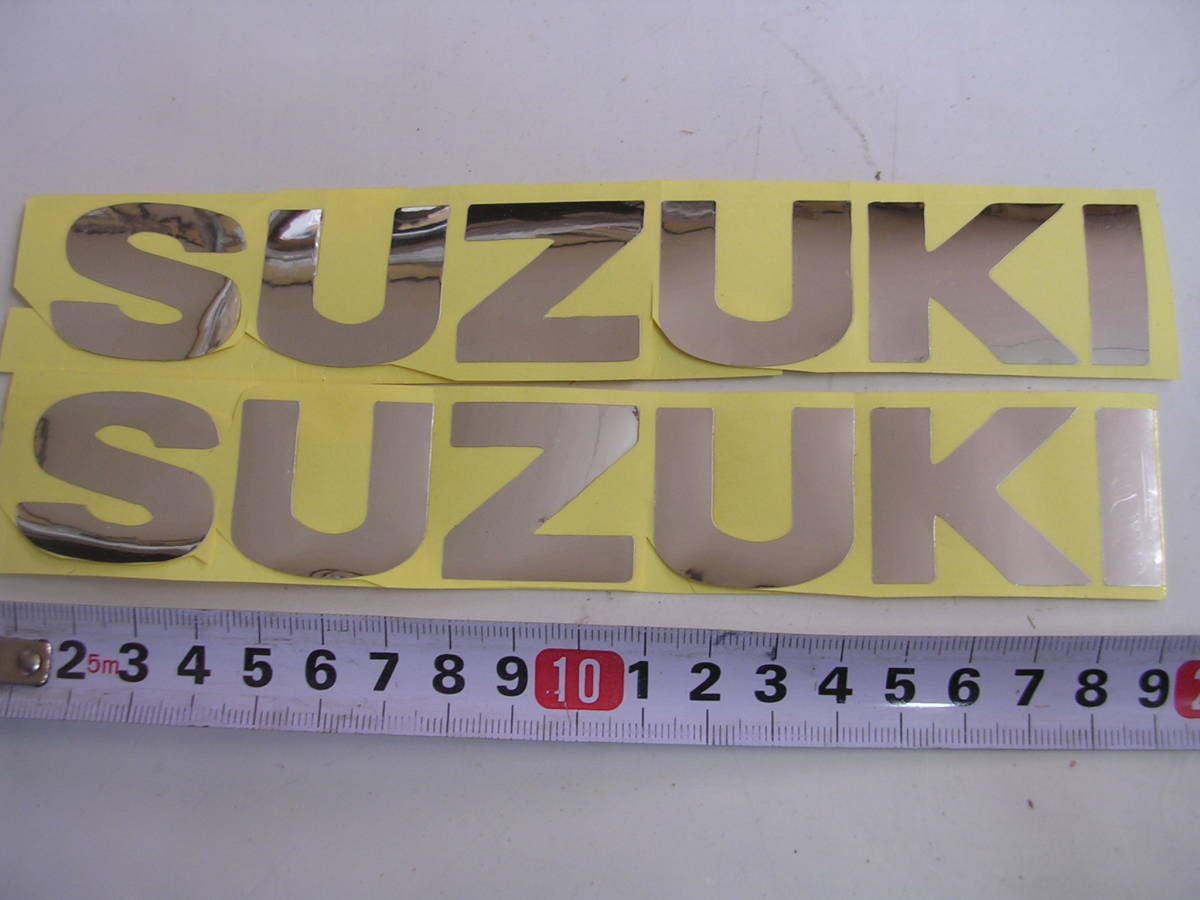 スズキ SUZUKI ステッカー 19㎝ ミラー メッキ ２枚セット RG TS GT GS カタナ GSX ガンマ ジムニー ハスラー キャリイ の画像1