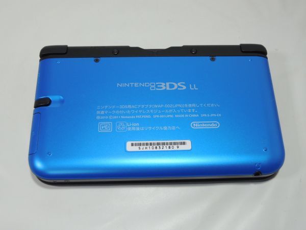 美品 Nintendo 3DS LL 本体 説明書 ブルーｘブラック 4GB SDカード付き ニンテンドー 任天堂 0206_画像3