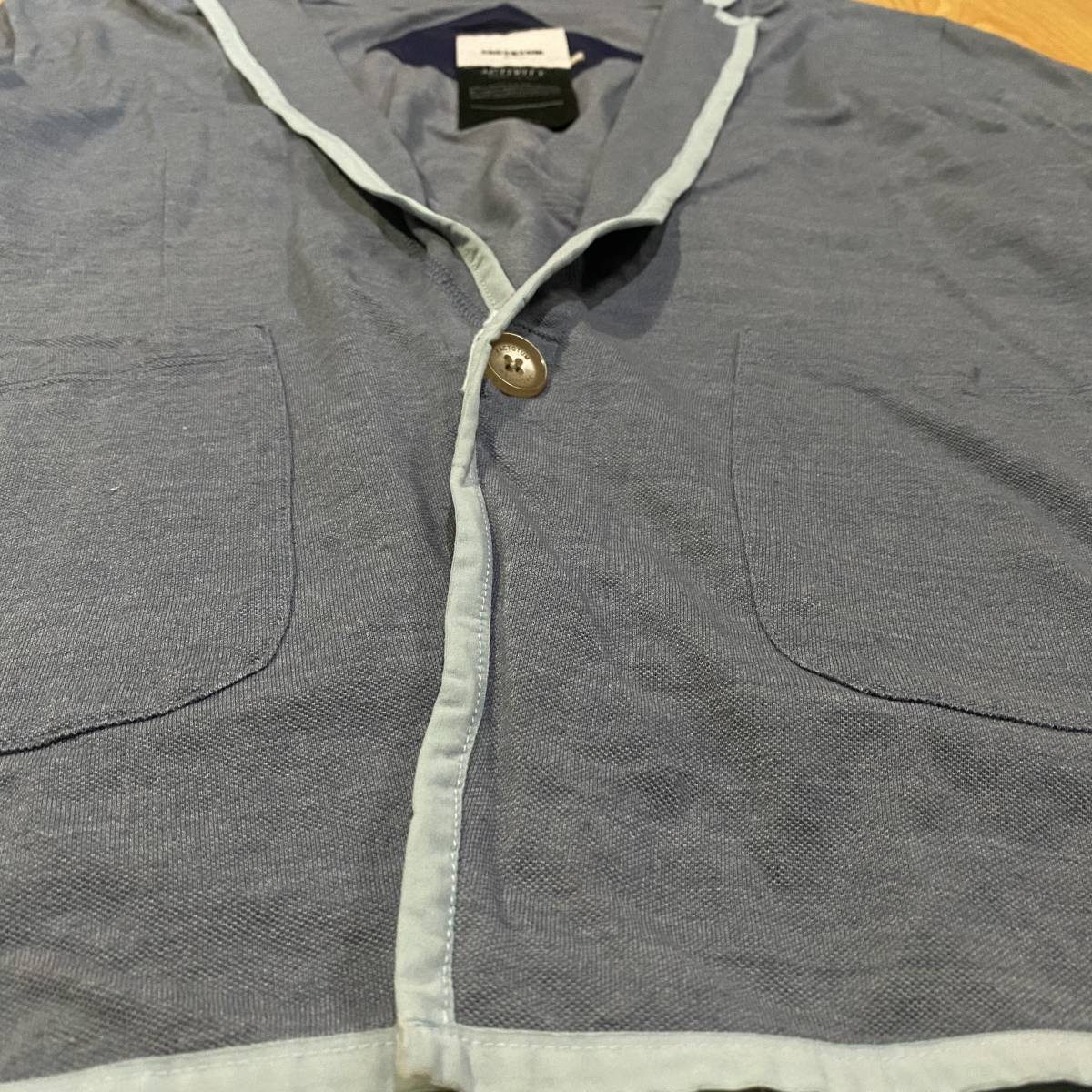 即決・FACTOTUM・ファクトタムのカットソー素材のジャケット・薄いブルーグレー・４４（S)・日本製_画像2