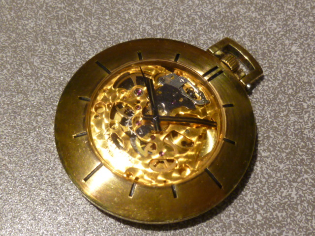 VULCAIN（ヴァルカン）手巻懐中時計 レビュートーメン スケルトン 稼働の画像1