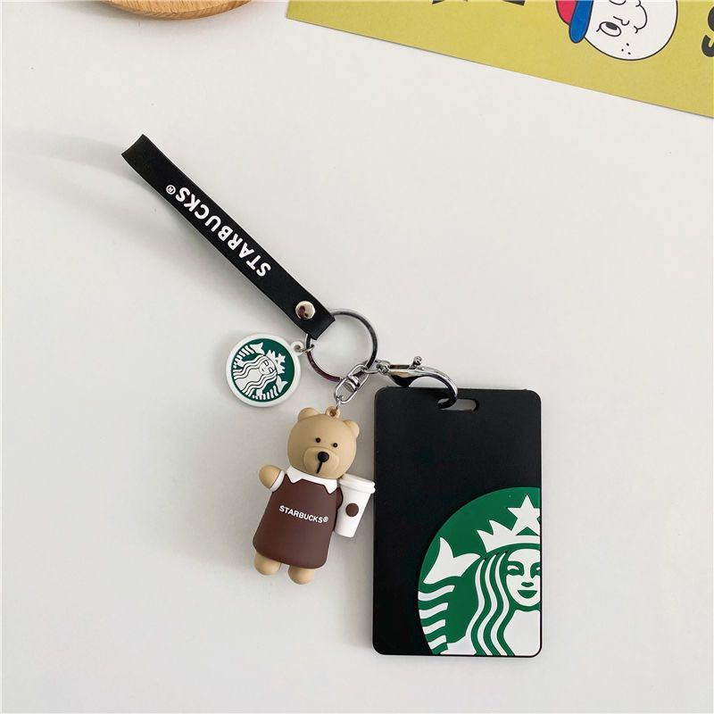  Starbucks start ba abroad limitation watermelon inserting ticket holder key holder card inserting Brown bear 