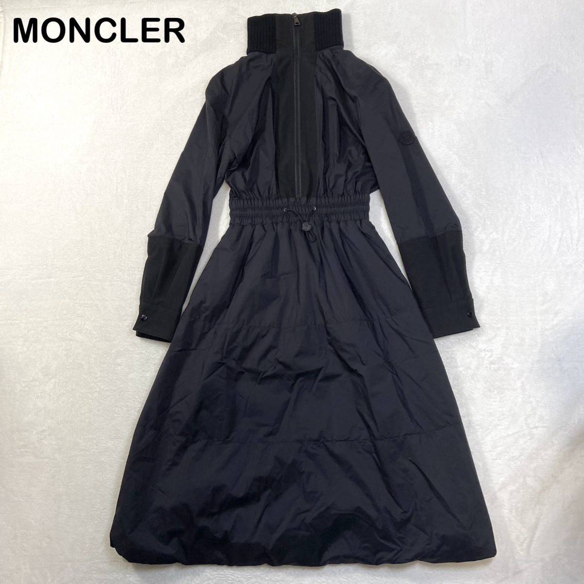 ☆美品☆ MONCLER ABITO 黒ワッペン　長袖　ロングワンピース　40サイズ_画像1