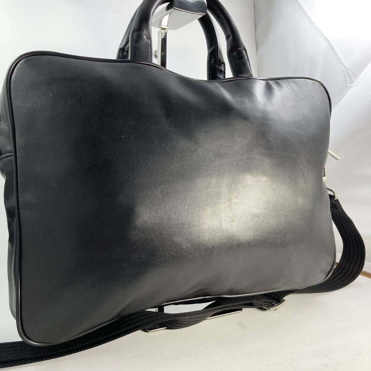 美品 A4可 Paul Smith ポールスミス メンズ ビジネス ブリーフケース ビジネスバッグ ショルダー 肩掛け 2way レザー 本革 ブラック 黒 _画像2