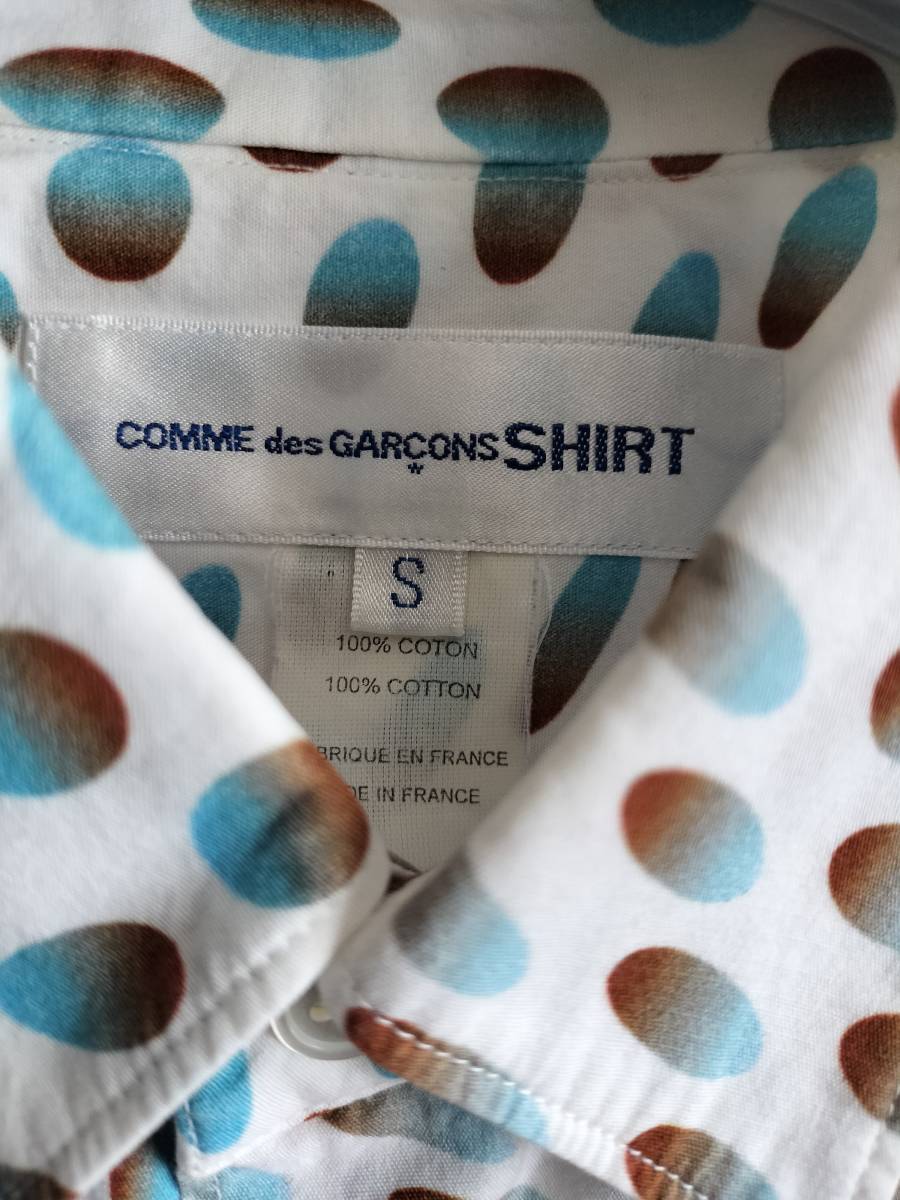 COMME des GARCONS SHIRT/コムデギャルソンシャツ/グラデーション歪みドット総柄シャツ/長袖シャツ/フランス製_画像3