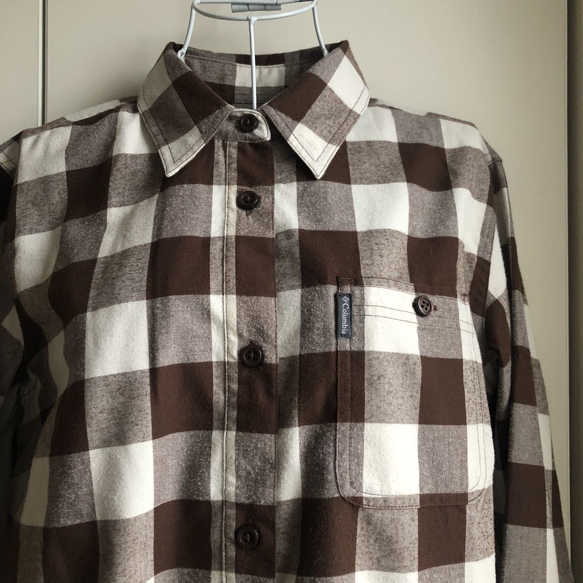  Colombia Columbia Homme niwik.. speed . flannel shirt mountain climbing long sleeve check tea color flannel M size trekking 