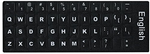 英語キーボードシール 黒地 白文字 キーボードラベル マット加工 English クリーナー付_画像1