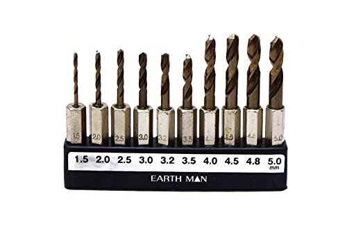  height .EARTH MAN Short stainless steel for drill 10 pcs set No.35814